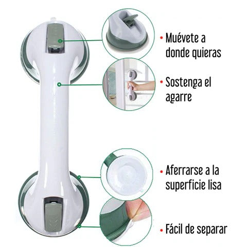 TrustyGrip - Barra de Baño con Ventosas