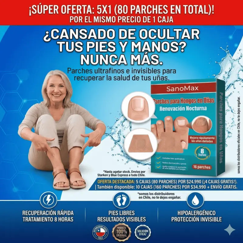 SanoMax - Parches Para Uñas con Hongos 5x1 (80 parches en total)